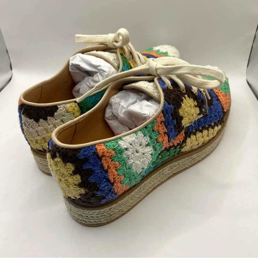 Sundance “Kanna” Crochet & Leather Oxford Espadrilles, Spain festival